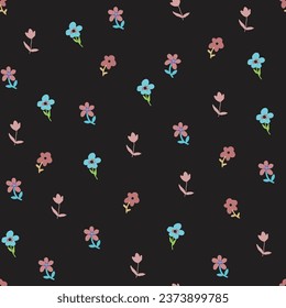 seamless, spaced out, floral pattern, flowers in bunches, clusters