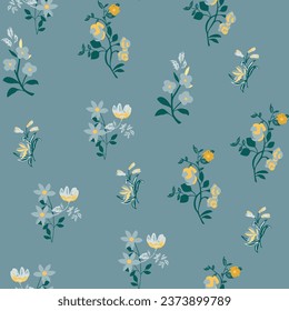 seamless, spaced out, floral pattern, flowers in bunches, clusters