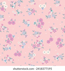 seamless, spaced out, floral pattern, flowers in bunches, clusters
