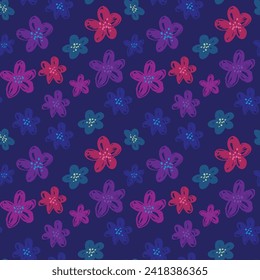 seamless, spaced out, floral pattern, flowers in bunches, clusters