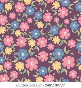 seamless, spaced out, floral pattern, flowers in bunches, clusters