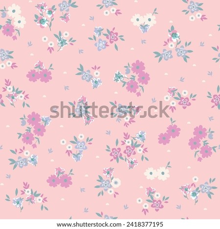 seamless, spaced out, floral pattern, flowers in bunches, clusters