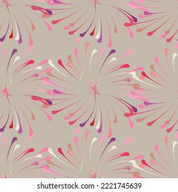 Seamless spark flower fabric design like ornament vector. Suit for package design, wallpaper, fashion print.