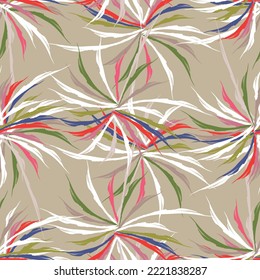 Seamless spark flower fabric design like ornament vector. Suit for package design, wallpaper, fashion print.