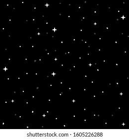 Seamless Sparkling Stars at Night Pattern, Vector Illustration EPS 10.