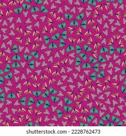 Seamless sparkly pattern with abstract butterflies. Print for textile, wallpaper, covers, surface. For fashion fabric.