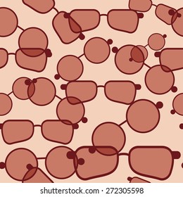 Seamless spectacles, colorful glasses pattern, eyeglasses, specs pattern. Vector hipster sunglasses background