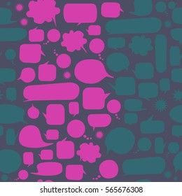 Seamless speech bubble background with text space. Vector
