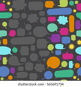 Seamless speech bubble background with text space. Vector