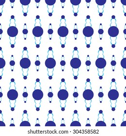 Seamless sphere seventies mod pattern background in vector