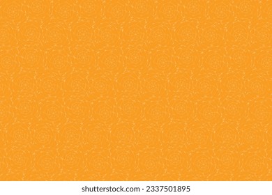 Seamless spider net textile fabric pattern on orange background