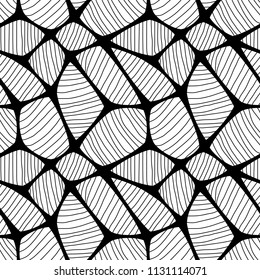 Seamless spider web. Connected black lines on white background