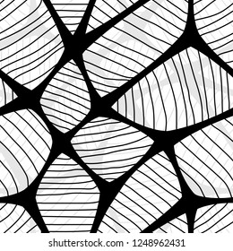 Seamless spider web. Connected black lines on white background