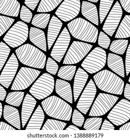 Seamless spider web. Connected black lines on white background