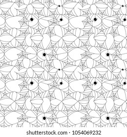 Seamless spider web icons pattern grey on white background