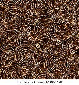 Seamless spiral brown pattern. Abstract round rough endless texture. Template for design textile. backgrounds, wrapping paper, package