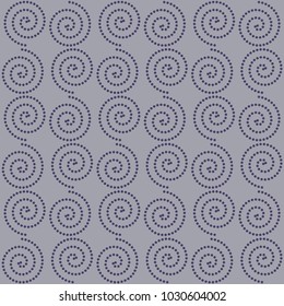 Seamless spiral dots pattern vector. Design blue on light blue. Design for texture, material, fabric, textile, wallpaper, background. Set 10