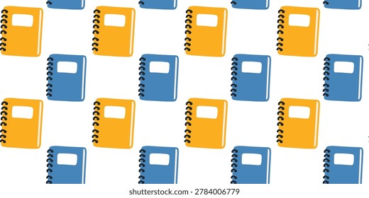 seamless spiral notebook pattern school notebooks isolated white background illustration