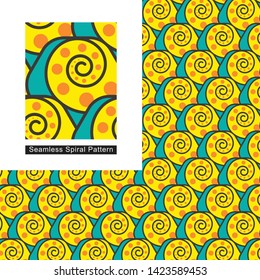 Seamless Spiral Pattern with Sample in Vector