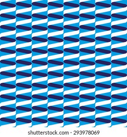Seamless spiral ribbon wave pattern in blue