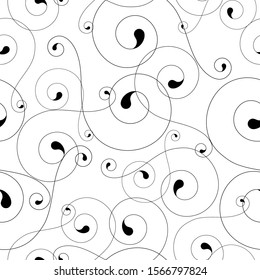 Seamless spiral swirly pattern illustration background