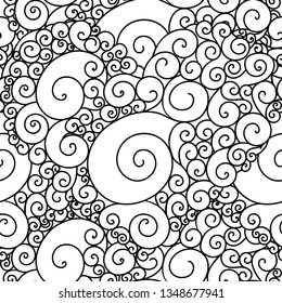 Seamless spirals zentangle inspired oriental ethnic pattern