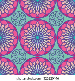 Seamless spirograph geometric texture vector background pattern