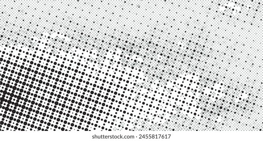 Seamless splashed dots pattern. Black noise grain repeating texture. Particles, splashes, drops, pieces, specks, speckles wallpaper. Random grunge grit background.