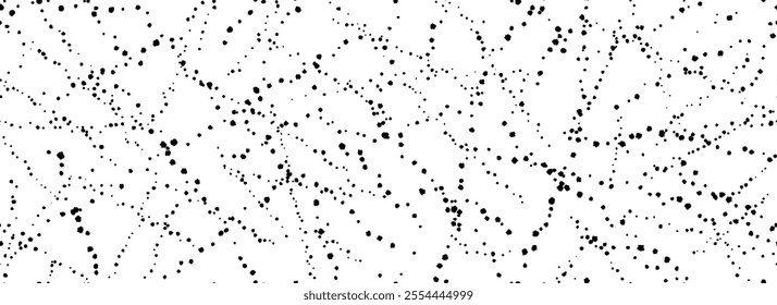 Seamless splashed dotted background. Distressed sprinkle paint drops texture. Black grunge speckles grain wallpaper. Spatter watercolor repeated backdrop. Splattered dribbled particles print. Vector