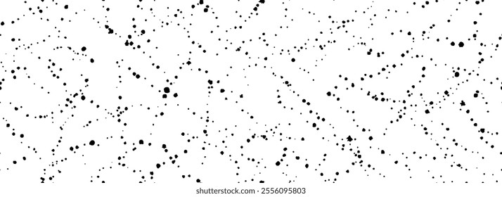 Seamless splashed dotted background. Distressed sprinkle paint drop texture. Black grunge speckles grain wallpaper. Spattered watercolor repeated backdrop. Splattered dribbled particles print. Vector