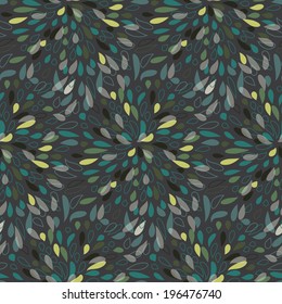 Seamless splattered fireworks vector pattern in cold palette