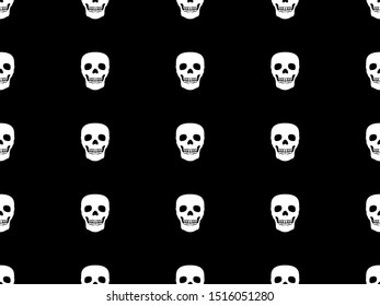 Seamless Spooky Halloween Skull Pattern Background