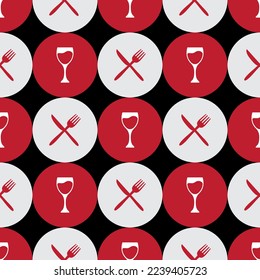 Seamless spoon and cutlery patterns for backgrounds, packaging, textures, fabric patterns, wallpapers, wall decorations for restaurants, cafes and other places to eat