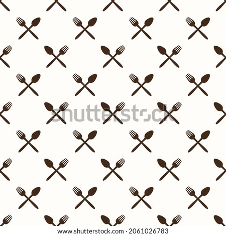 Seamless spoon and cutlery patterns for backgrounds, packaging, textures, fabric patterns, wallpapers, wall decorations for restaurants, cafes and other places to eat