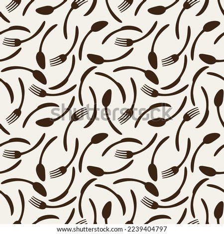 Seamless spoon and cutlery patterns for backgrounds, packaging, textures, fabric patterns, wallpapers, wall decorations for restaurants, cafes and other places to eat