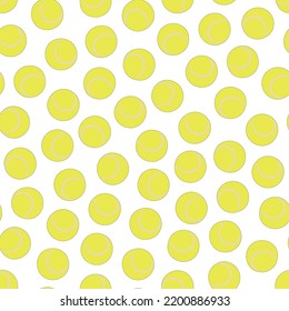 Seamless sport activity pattern - bright design. Repeatable gaming background with tennis play balls. Trendy sportive endless print. Vector illustration