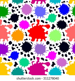 Seamless spots pattern. Abstract vector background. Rainbow colors. Backgrounds & textures shop.