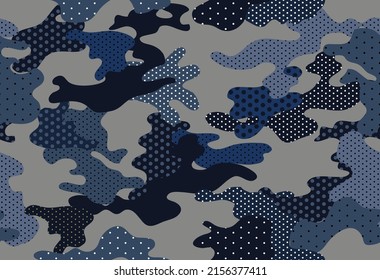 Seamless Spotted Camouflage abstract pattern, Military dot Camouflage repeat pattern design for Army background, printing clothes, fabrics, sport jersey texture, poster, cards and wallpaper background