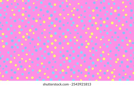 Seamless spotted pattern with abstract circles, perfect for textile prints, wallpaper, or creative geometric posters. Trendy polka dot design for modern backgrounds.
