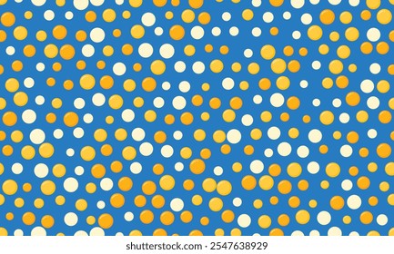Seamless spotted pattern with abstract circles, perfect for textile prints, wallpaper, or creative geometric posters. Trendy polka dot design for modern backgrounds.