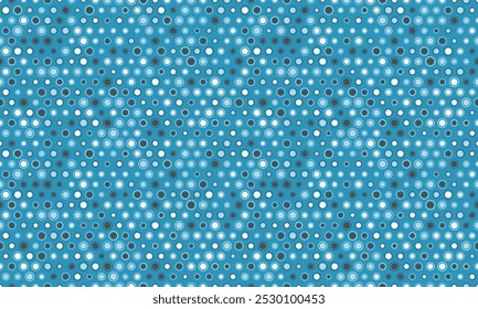 Seamless spotted pattern with colorful round shapes, ideal for abstract backgrounds, wallpaper, or textile prints with a geometric touch.