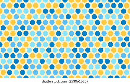 Patrón moteado sin fisuras con Formas redondas de colores, ideal para fondos abstractos, Fondo de pantalla o estampados textiles con un toque geométrico.