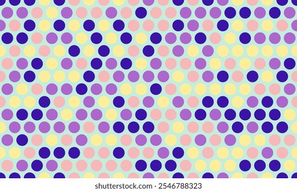 Padrão pintado sem costura com formas redondas coloridas, ideal para fundos abstratos, papel de parede ou impressões têxteis com um toque geométrico.