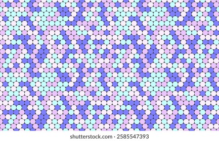 Seamless spotted pattern with colorful round shapes, ideal for abstract backgrounds, wallpaper, or textile prints with a geometric touch.