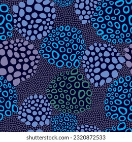 Seamless spotted pattern. Geometric background with colorful dots. Trendy flat mottled and dotted texture.