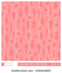 Seamless spotted pattern. Vector colored grunge strokes and smudges. Painterly texture with tribal motifs. 