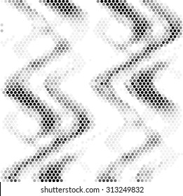 Seamless spotted wave abstract halftone vector illustration background 