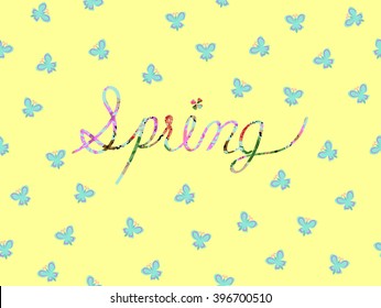 seamless spring background with butterfly for your design, EPS10