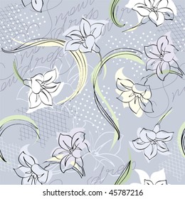 seamless spring background of snowdrops. Will tile endlessly