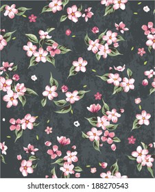 seamless spring blossom flower pattern vector pattern